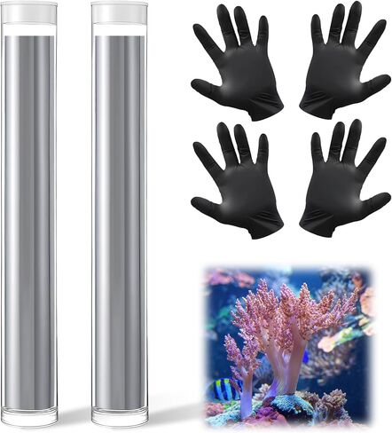 4 Ounce Epoxy Putty with Gloves, Marine Reef Live Rock Coral Putty, Fish Safe Aquarium Glue, Grey Reef Safe Epoxy Stick or Plants Moss, Coral, Stone, Wood Aquascaping, Quick Drying in Kuwait