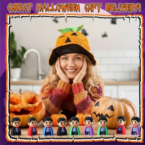 25 Pcs Halloween Mini Vampire Figurines Decorations Vampire Figures Miniatures Bulk for Halloween Ornament Party Favors Birthday Gift Goodie Bag Collectors and Display to Prank Hide and Seek in Saudi Arabia