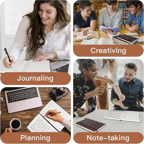 Azureal Journal for Women Men, Lined Journaling Notebooks A5 5.7X 8.3 in, Hardcover Leather Journal Diary 160 Pages, Journals for Writing, Travel, Business, Home & School (Brown) in Kuwait