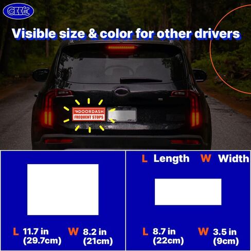 GEEKBEAR Doordash Car Magnet - Eye-Catching, Reflective, Weather-Resistant - Set of 3 (Red) in Saudi Arabia