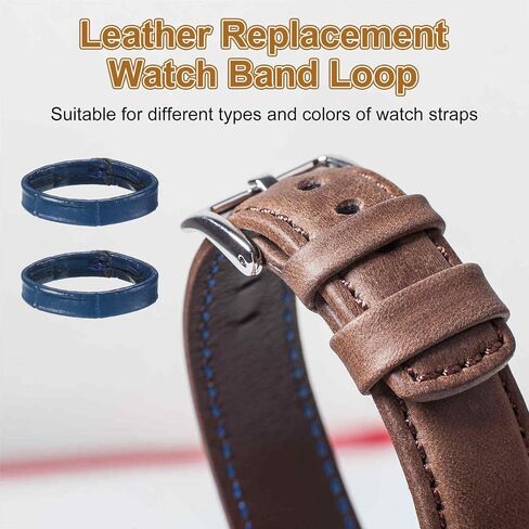 HARFINGTON 2pcs Leather Watch Band Loops 18mm Replacement Watch Band Keeper Watch Strap Holder Retainer Wristwatch Strap Fastener Rings, Brown in Saudi Arabia