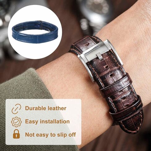 HARFINGTON 2pcs Leather Watch Band Loops 18mm Replacement Watch Band Keeper Watch Strap Holder Retainer Wristwatch Strap Fastener Rings, Brown in Saudi Arabia