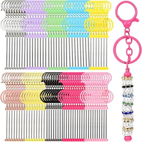 30 pcs bar jeychain joyable ، سلسلة مفاتيح حبة ملونة Metal Diy Multicolor Bars Bars keychains accesssories diy supplies for crafts make of the make in Kuwait