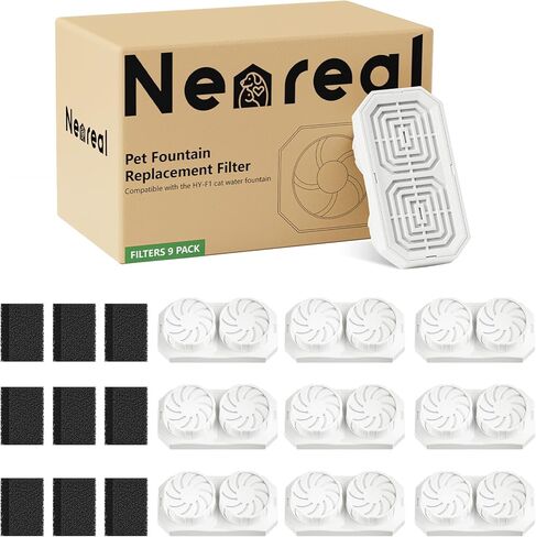 رسمية 6 حزمة اللاسلكية ، فطائر استبدال نافورة القطة والإسفنج قبل المرشح لمدة 108 أوقية/3.2 نافورة مياه الحيوانات الأليفة الفولاذ المقاوم للصدأ غير القابل للبرد in Kuwait