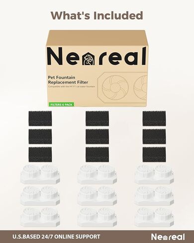 رسمية 6 حزمة اللاسلكية ، فطائر استبدال نافورة القطة والإسفنج قبل المرشح لمدة 108 أوقية/3.2 نافورة مياه الحيوانات الأليفة الفولاذ المقاوم للصدأ غير القابل للبرد in Kuwait