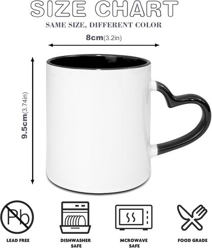 SUBLOVER Set of 9 Sublimtion Blanks Ceramic White Tazas Para Coffee Mugs 11OZ Sublimation Cups Bulk For Christmas for Mug Press Machine,Color Inner and Heart Handle(Pink) in Saudi Arabia