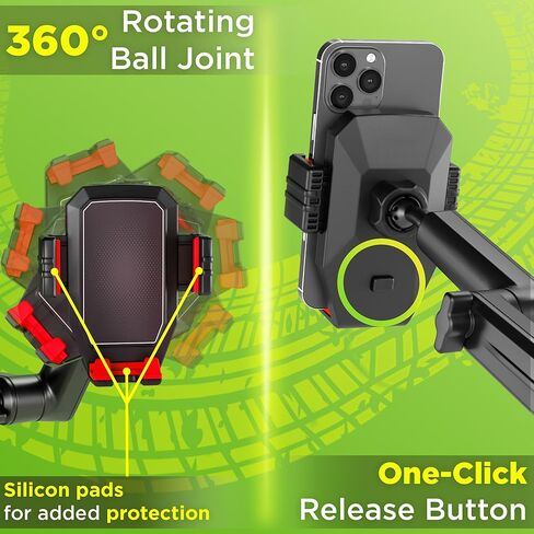Truck Phone Holder Mount Heavy Duty Super Suction Cup, Cell Phone Holder for Truck Dashboard Windshield 16.9 inch Long Arm & Stable, Compatible with iPhone & Samsung, Gray, Semi Truck in Saudi Arabia