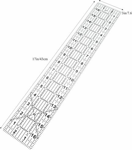 Sewing Ruler,Quilting Ruler Acrylic 6"x17" with Non-Slip Rings 12 Pieces in Kuwait