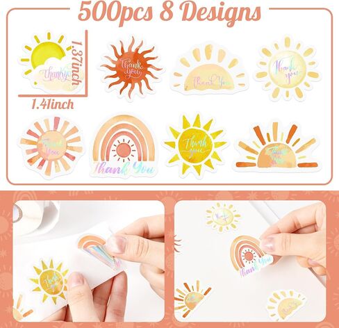 500Pcs Holographic Ocean Animal Thank You Stickers Roll Under The Sea Marine Life Creature Turtle Jellyfish Dolphin Self-Adhesive Labels for Small Business Packaging Envelopes Seals Gift Bags Boxes in Saudi Arabia