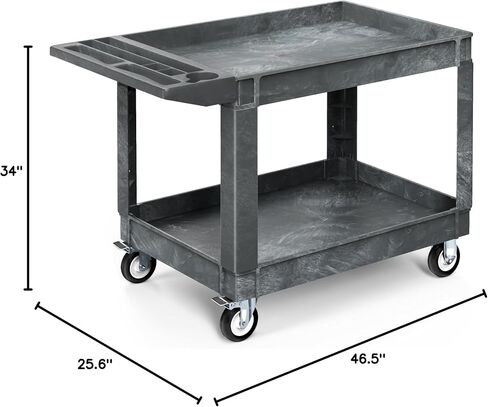 Yitahome 550 رطلاً عربة Utiliy الشاقة على عجلات ، عربة خدمة رفوف ، عربات الأدوات البلاستيكية مع عجلات ، عربات صيانة رمادية للمرآب ، المنزل ، مطعم ، موقع عمل ، مكتب in Kuwait
