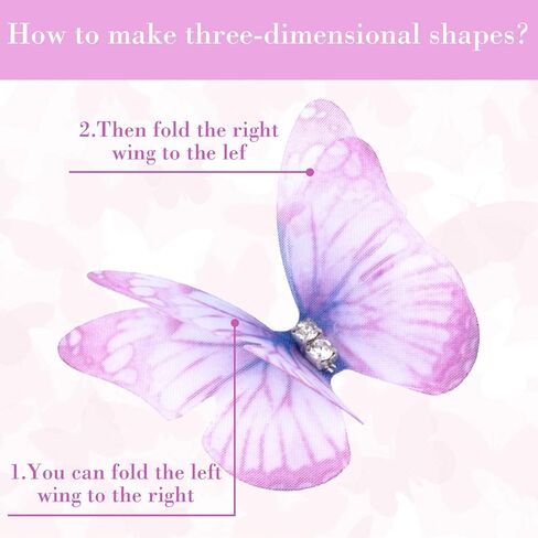 20pcs butterfly formply for trafts ، ثلاثية الطبقة ثلاثية الأبعاد شبك الفراشة ، 1.77in ميني جدار الزخرفة للزخرفة للمنزل ديكور حفل الزفاف- 10 ألوان in Kuwait