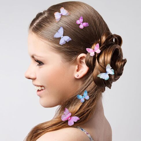 20pcs butterfly formply for trafts ، ثلاثية الطبقة ثلاثية الأبعاد شبك الفراشة ، 1.77in ميني جدار الزخرفة للزخرفة للمنزل ديكور حفل الزفاف- 10 ألوان in Kuwait