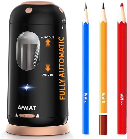 AFMAT Electric Pencil Sharpener, Auto in & Out, Fully Automatic Pencil Sharpener, Rechargeable Hands-Free Sharpeners for Jumbo & Colored Pencils (7-11.5mm), Good for Classroom/Home, Light Purple in Saudi Arabia