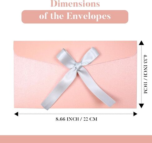 10 Pieces Ribbon Bow Kraft Paper Envelopes, Thick Pearlescent Color Envelope for Greeting Cards, Festival Supplies, Birthday Party Wedding Invitations, Red in Kuwait