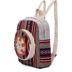 حقيبة الظهر المحمولة المحمولة للقنب ، حقيبة نهارية كبيرة ، حقيبة قماشية ، حقيبة الظهر اليدوية في هيمالايا هيمب بوهيميان. in Kuwait