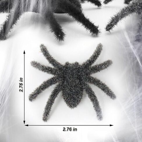 Halloween Spider Decoration Fake Spider Hairy Plastic Spider for Halloween Carnival Decorations Scary Joke Prank Props (Black 6 Pack) in Kuwait