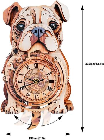 Kosmickiss 3D Wooden Puzzles for Adults-Retro Hen Wall Clock with Swinging-Mechanical Wooden DIY Clock Kit-Wooden Models for Adults to Build-Vintage Home Decor in Saudi Arabia