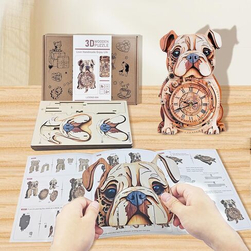 Kosmickiss 3D Wooden Puzzles for Adults-Retro Hen Wall Clock with Swinging-Mechanical Wooden DIY Clock Kit-Wooden Models for Adults to Build-Vintage Home Decor in Saudi Arabia