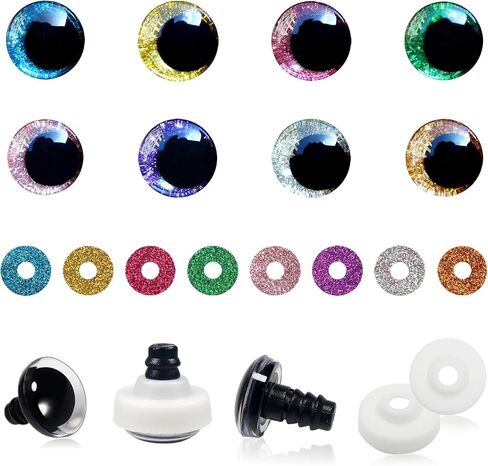 ToAOB 32pcs 12mm بلاستيك بريق السلامة عيون متعددة الألوان كبيرة الكروشيه كروشيه الدمية مع غسالات للحيوانات المحشوة amigurumis crocheting دمى صنع الحرف in Kuwait