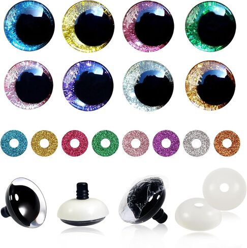 ToAOB 32pcs 12mm بلاستيك بريق السلامة عيون متعددة الألوان كبيرة الكروشيه كروشيه الدمية مع غسالات للحيوانات المحشوة amigurumis crocheting دمى صنع الحرف in Kuwait