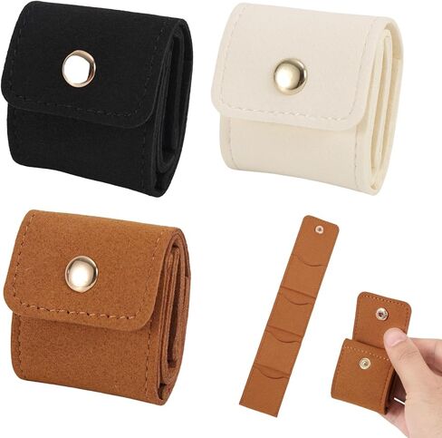 3pcs Mini Travel Jewelry Pouch for Women, Small Portable Jewelry Organizer Bag Multifunctional Tiny Travel Pouch Case for Earrings Rings Necklaces (Pink, Gray, Beige) in Saudi Arabia