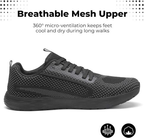 Wide Walking Shoes for Men - Ultra Light Zero Drop Mesh Sneakers Grey 10.5 in Saudi Arabia
