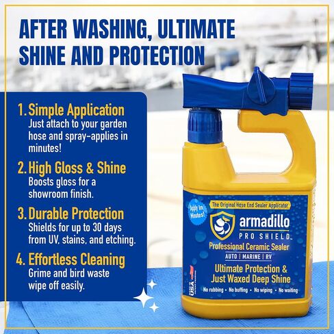 Professional Ceramic Sealer – Ultimate Protection & Just Waxed Deep Shine – Spray-On Hydrophobic Ceramic Coating for Cars, Boats & RVs – 32 oz Hose-End Sprayer in Saudi Arabia