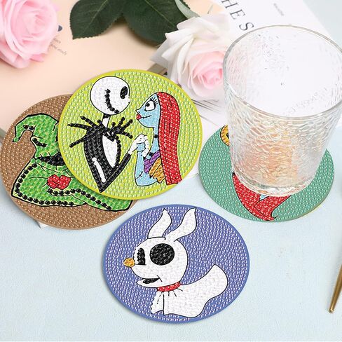 8 PCS Christmas Diamond Art Coasters Kit, Snowman Diamond Painting Coasters with Holder, Winter Diamond Art Kits for Adults Beginners, Arts and Crafts Supplies in Kuwait