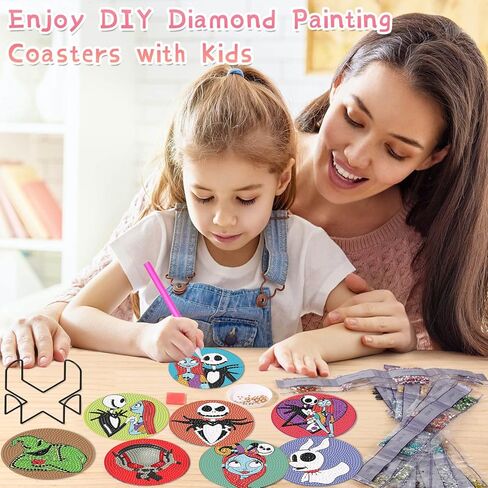 8 PCS Christmas Diamond Art Coasters Kit, Snowman Diamond Painting Coasters with Holder, Winter Diamond Art Kits for Adults Beginners, Arts and Crafts Supplies in Kuwait