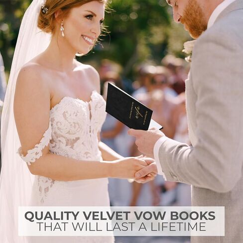 Elegant Velvet Wedding Vow Books With Gold Foil Lettering - Perfectly Sized His and Hers Vow Books With Plenty Of Pages To Write Whatever is on Your Heart - A Beautiful Addition For The Wedding Day in Saudi Arabia