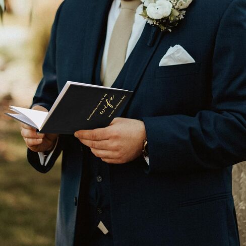 Elegant Velvet Wedding Vow Books With Gold Foil Lettering - Perfectly Sized His and Hers Vow Books With Plenty Of Pages To Write Whatever is on Your Heart - A Beautiful Addition For The Wedding Day in Saudi Arabia