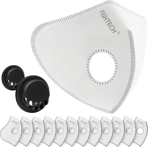 قناع غبار Fightech - 3 أحجام - قناع للوجه القابل لإعادة الاستخدام مع مرشحات الكربون وصمامات الهواء من أجل الأعمال الخشبية والبناء والتحرك in Kuwait
