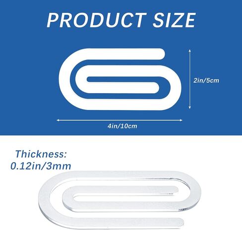 36 Pcs Bulk Jumbo Sublimation Paper Clips Blanks, 4x2 Inch Acrylic Sublimation Paperclips Blanks Large Heat Transfer, Personalized Paper Clips for Crafts, Gifts, Home, Office, School Use, Bookmarks in Kuwait