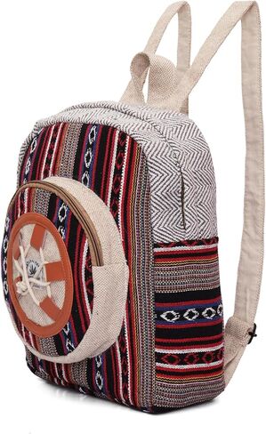 حقيبة الظهر المحمولة المحمولة للقنب ، حقيبة نهارية كبيرة ، حقيبة قماشية ، حقيبة الظهر اليدوية في هيمالايا هيمب بوهيميان. in Kuwait