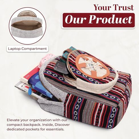 حقيبة الظهر المحمولة المحمولة للقنب ، حقيبة نهارية كبيرة ، حقيبة قماشية ، حقيبة الظهر اليدوية في هيمالايا هيمب بوهيميان. in Kuwait