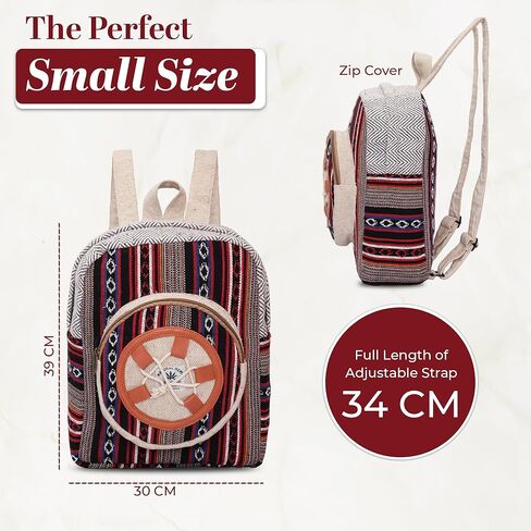 حقيبة الظهر المحمولة المحمولة للقنب ، حقيبة نهارية كبيرة ، حقيبة قماشية ، حقيبة الظهر اليدوية في هيمالايا هيمب بوهيميان. in Kuwait