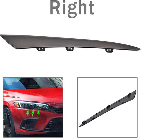 Front Left Headlight Eyelid Molding Trim Strip for Honda Civic 2022-2023#71207-T31-H01 in Saudi Arabia