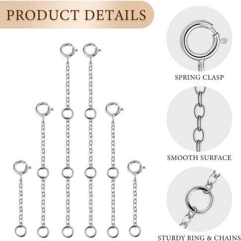 3 Pcs Necklace Extenders for Women 14K Gold Plated Necklace Extender Chain Extenders for Necklaces Anklet Bracelet Extender with Round Clasp Necklace Extension for Jewelry Making (1 2 3 Inch) in Kuwait