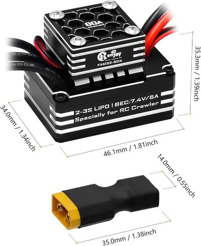3548 1400kV محرك Outrunner بدون فرش مع AM32 80A وحدة تحكم سرعة ESC ESC بدون فرش من 1/10 ترقية الزاحف عن بُعد in Kuwait