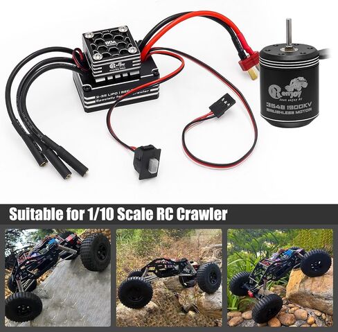 3548 1400kV محرك Outrunner بدون فرش مع AM32 80A وحدة تحكم سرعة ESC ESC بدون فرش من 1/10 ترقية الزاحف عن بُعد in Kuwait
