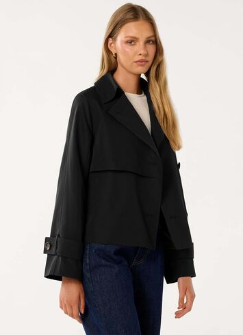 Agseem Womens Cost Trench Coat عارضات السترات القصيرة الصدرية القصيرة السقوط أزياء الأزياء مع جيوب 2025 in Kuwait