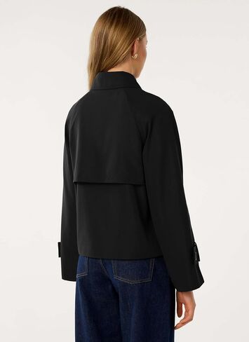 Agseem Womens Cost Trench Coat عارضات السترات القصيرة الصدرية القصيرة السقوط أزياء الأزياء مع جيوب 2025 in Kuwait