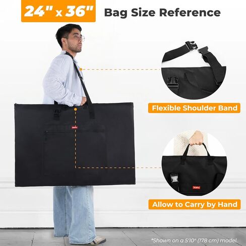 Nicpro Light Weight Art Portfolio Bag, 24x36" Waterproof Art Portfolio Case | with Shoulder & Handle Carry, for Artwork, Poster, Sketch Drawing, Canvas, Photography, Solar Panel Storage in Saudi Arabia