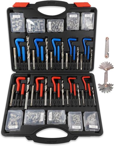 51PCS Thread Restorer Tool，Thread Repair Tool Kit with 22 Taps 24 Dies 3 Thread Files 2 Thread Gauges，Master Thread Rethreading Kit UNC UNF & Metric Thread Chaser Set，Rethread Repair Tool in Saudi Arabia