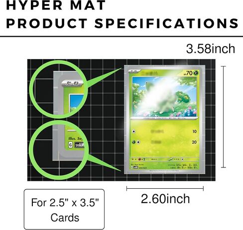 [2 حزمة] الأكمام غير اللامعة Hyper Black (66 × 91mm / 2.5 "× 3.5" ، 128 PCS) Sleeves + 1 Acrylic Trading Card Display Stand | صنع في اليابان | مجموعة الهدايا | مثالي لبطاقات التداول القياسية الحجم in Kuwait