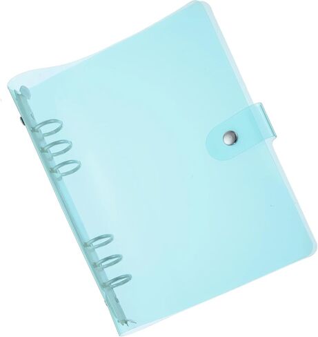 PATIKIL A5 Clear Binder Cover, Soft PVC Bling Loose Leaf Binder Protector Refillable Notebook Shell with Snap Button Closure for DIY Meeting Notebook Folder, Blue in Saudi Arabia