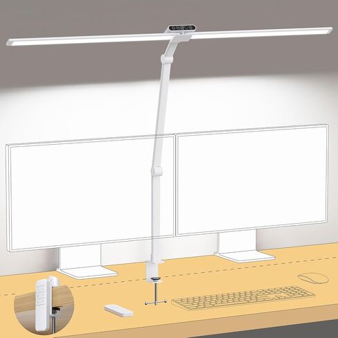 TROND LED Desk Lamp with Clamp - 1500LM Super Bright Architect Desk Light, 25 Lighting with Remote or Touch Control, Eye-Caring Clip on Light, for Home Office, Computer Monitor, Reading, Study, Work in Kuwait