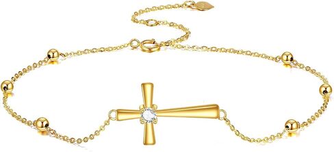 KECHO 14k Gold Cross Bracelets for Women Religious Cross Adjustable Link Chain Jewellery Gifts in Saudi Arabia