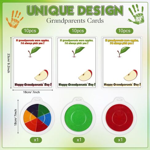 Motipuns 30 PCS Grandparents Day Crafts for Kids Handprint Handprint Cards Homports with 3 PCS Barge Ink Palcs for Preschool Rivinergarten Grandparents Day Tives Brafs (Flower ، Classic) in Saudi Arabia