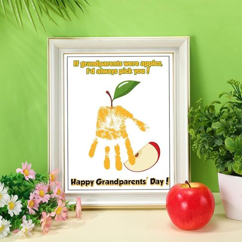 Motipuns 30 PCS Grandparents Day Crafts for Kids Handprint Handprint Cards Homports with 3 PCS Barge Ink Palcs for Preschool Rivinergarten Grandparents Day Tives Brafs (Flower ، Classic) in Saudi Arabia